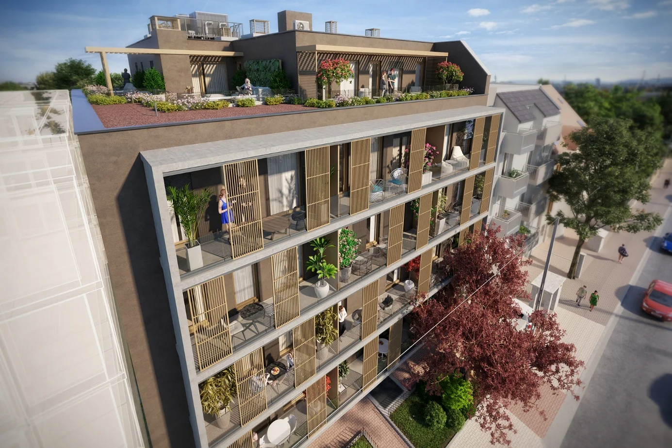 B37 madártávlat, tetőterasz